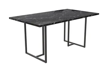 Kaiti Rektangulärt Matbord 163 cm i Metall och Trä med Marmorutseende - Svart - Möbler - Bord & matgrupper - Matbord & köksbord