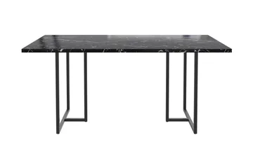 Kaiti Rektangulärt Matbord 163 cm i Metall och Trä med Marmorutseende - Svart - Möbler - Bord & matgrupper - Matbord & köksbord