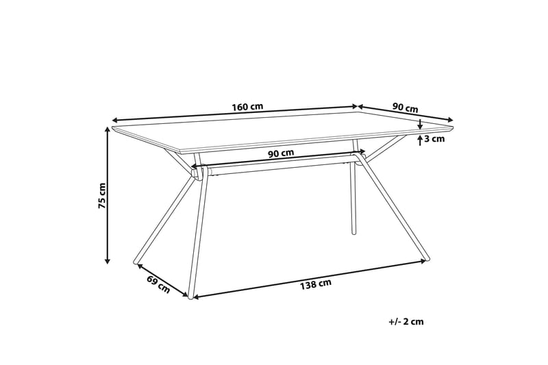 Katham Matbord 160 cm - Natur/Svart - Matbord & köksbord