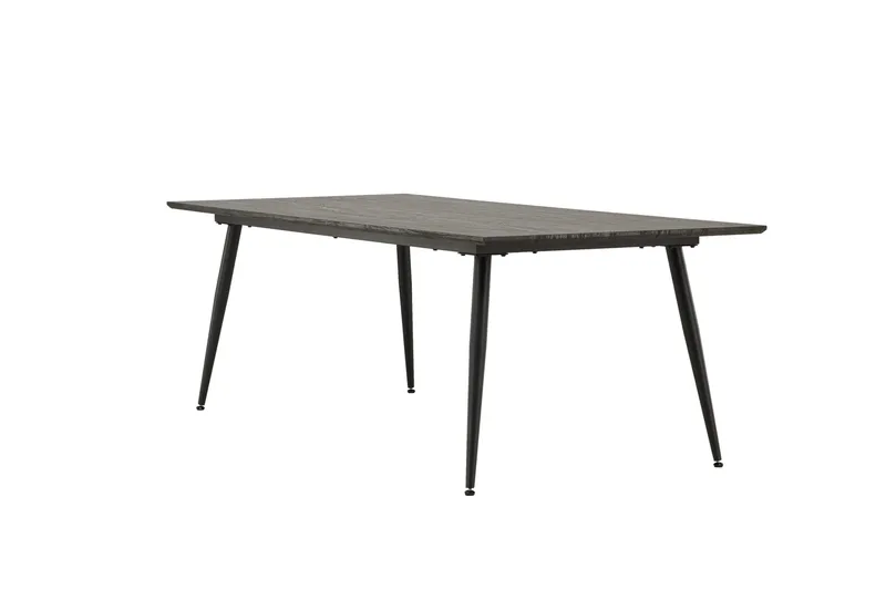 Keholmen Stort Rektangulärt Matbord 220 cm med Valnöts- och Metallutseende - Brun - Möbler - Bord & matgrupper - Matbord & köksbord