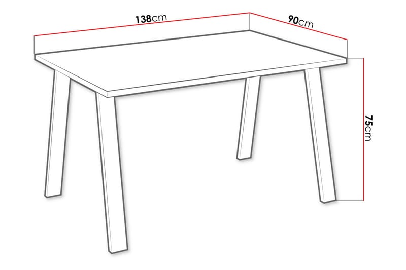 Kleos Matbord 138 cm - Vit/Svart - Möbler - Bord & matgrupper - Matbord & köksbord