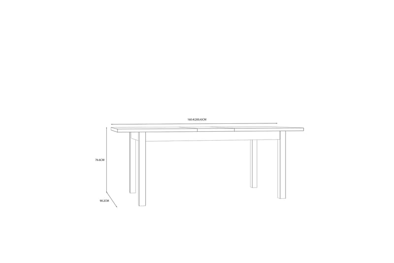 Konitsa Förlängningsbart Matbord 160 cm - Brun/Svart - Matbord & köksbord