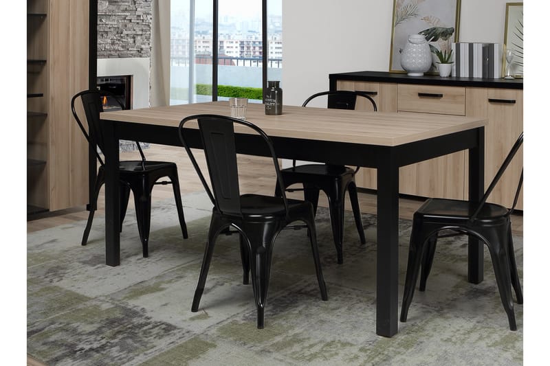 Konitsa F�örlängningsbart Matbord 160 cm - Brun/Svart - Matbord & köksbord