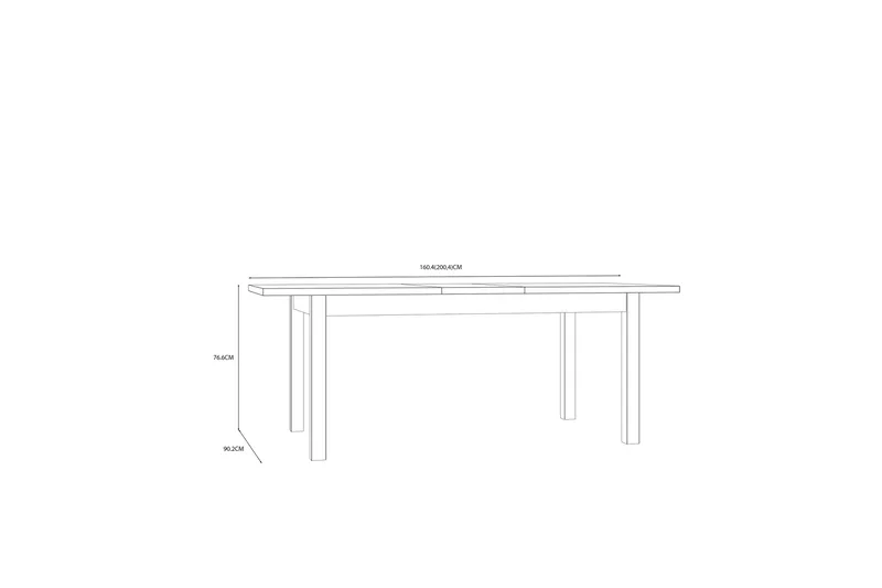 Konitsa Förlängningsbart Matbord 160 cm - Brun/Svart - Möbler - Bord & matgrupper - Matbord & köksbord