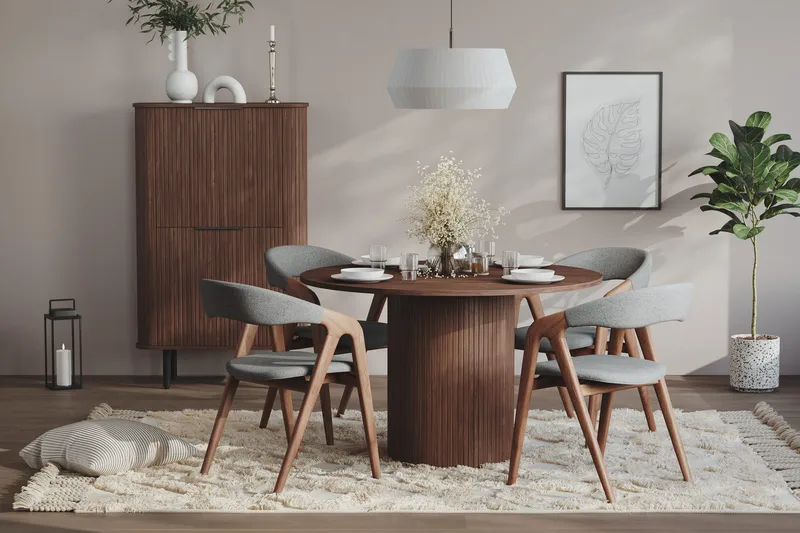 Kopparbo Runt Matbord 120 cm för 6 personer - Mörkbrunt / Valnöt / Trä - Möbler - Bord & matgrupper - Matbord & köksbord