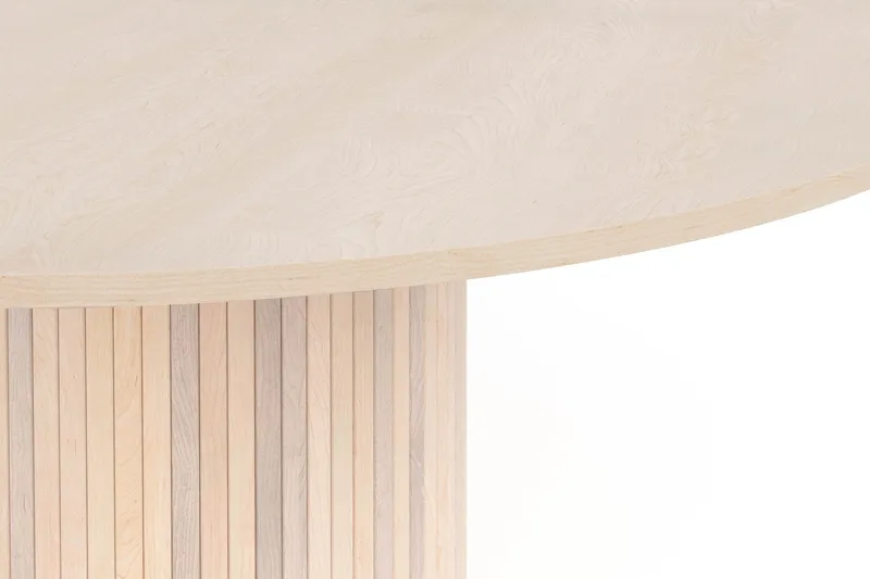 Kopparbo Runt Matbord 150 cm - Vitlaserad Ek / Trä / Ribbad - Möbler - Bord & matgrupper - Matbord & köksbord