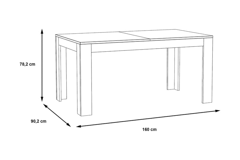 Kulatas Förlängningsbart Matbord 160 cm - Brun - Matbord & köksbord