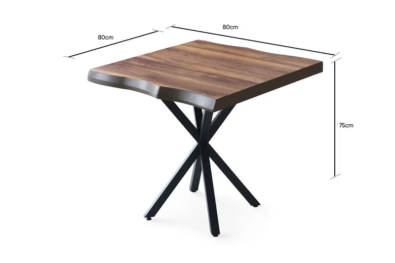 Lamal Litet Kvadratiskt Matbord 80 cm i Trä med Valnötsutseende - Brun - Möbler - Bord & matgrupper - Matbord & köksbord