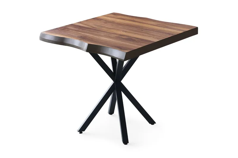 Lamal Litet Kvadratiskt Matbord 80 cm i Trä med Valnötsutseende, Brun