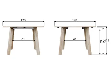 Lange Jan Förlängningsbart Matbord 120 cm Rund - Ek - Möbler - Bord & matgrupper - Matbord & köksbord