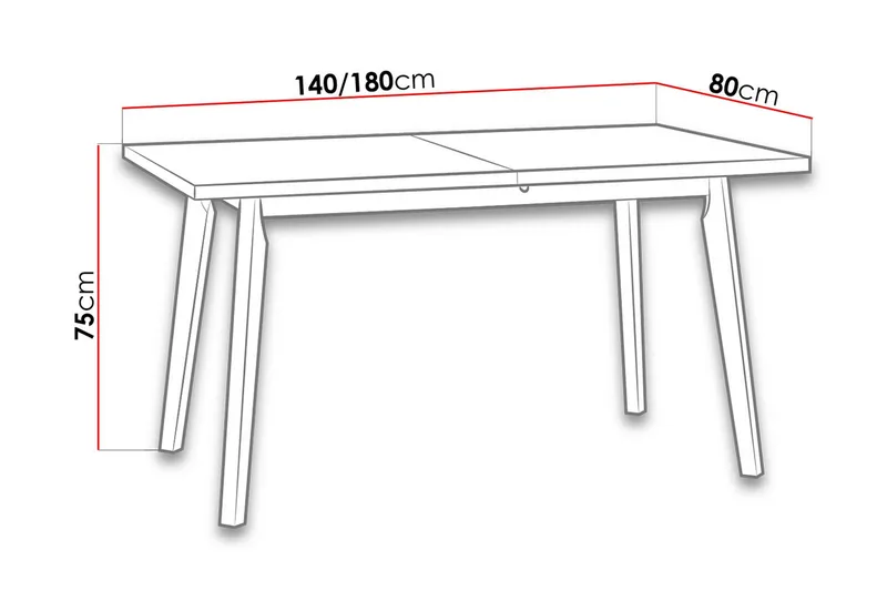 Lavona Utdragbart Rektangulärt Matbord 140 cm i Trä med Ekutseende - Beige - Möbler - Bord & matgrupper - Matbord & köksbord