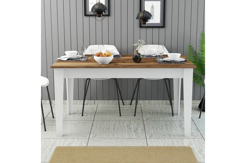 Lissione Matbord 145x88 cm Brun/Vit - Hanah Home - Möbler - Bord & matgrupper - Matbord & köksbord