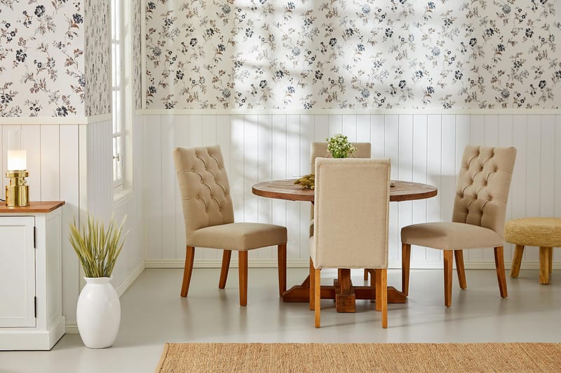 Lyon Runt Litet Matbord Vintage 120 cm - Natur / Trä / Alm - Möbler - Bord & matgrupper - Matbord & köksbord