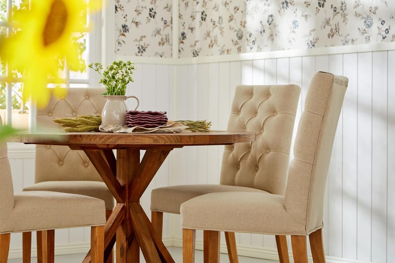 Lyon Runt Litet Matbord Vintage 120 cm - Natur / Trä / Alm - Möbler - Bord & matgrupper - Matbord & köksbord