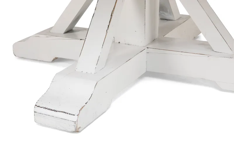 Lyon Runt Matbord 150 cm - Vintage / Natur / Vit / Trä - Möbler - Bord & matgrupper - Matbord & köksbord