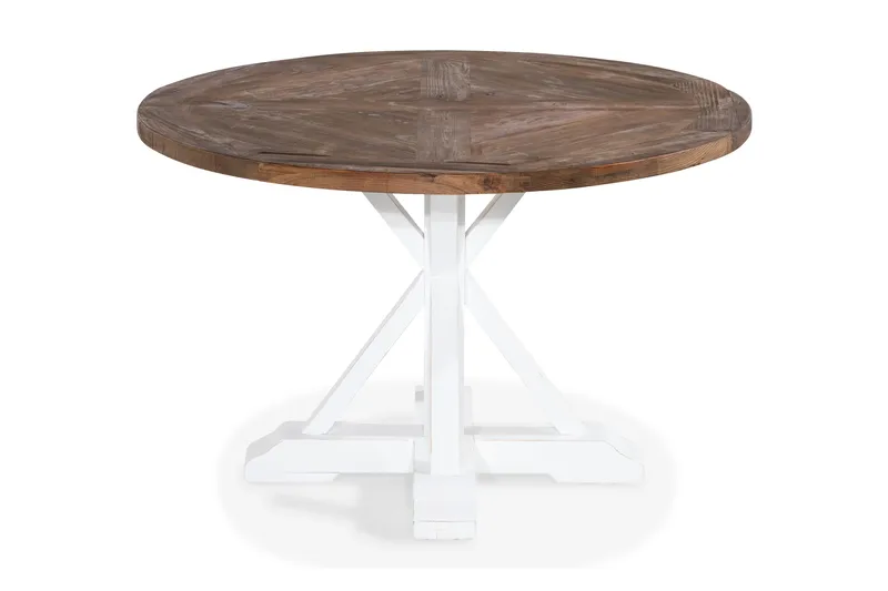 Lyon Vintage Matbord 120 cm Rund - Natur/Vit - Möbler - Bord & matgrupper - Matbord & köksbord