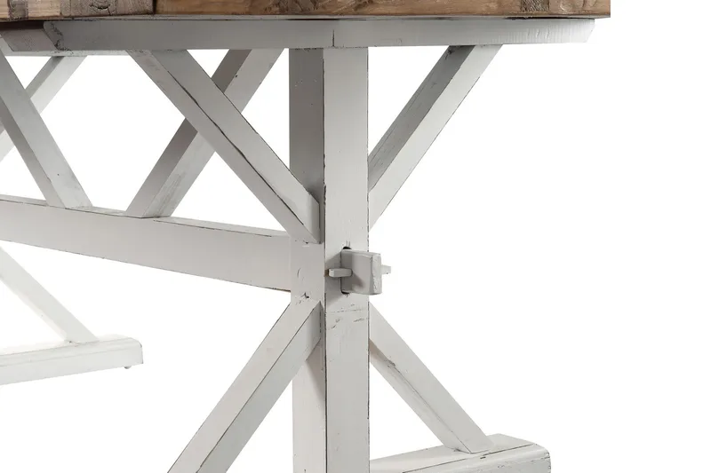 Lyon Vintage Matbord 200 cm Förlängningsbart - Natur / Vit - Möbler - Bord & matgrupper - Matbord & köksbord