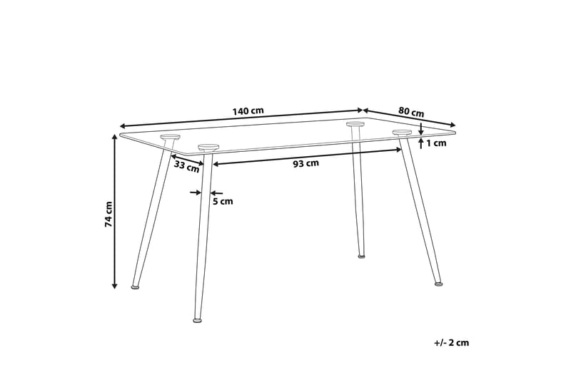 Maceys Matbord 140 cm - Glas/Svart - Möbler - Bord & matgrupper - Matbord & köksbord
