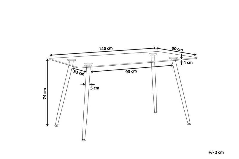 Maceys Matbord 140 cm - Glas/Svart - Möbler - Bord & matgrupper - Matbord & köksbord
