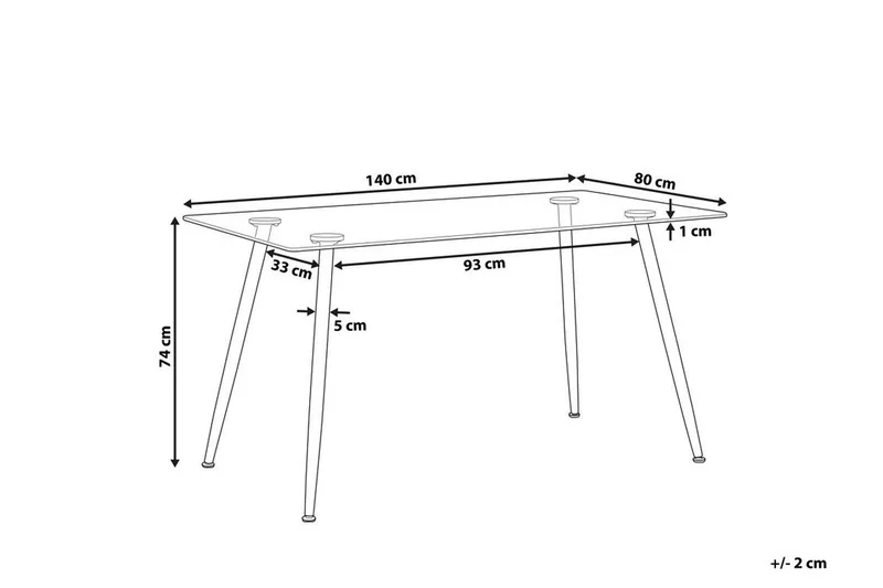 Maceys Matbord 140 cm - Glas/Svart - Möbler - Bord & matgrupper - Matbord & köksbord