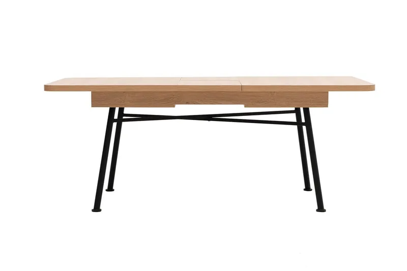 Makwana Utdragbart Rektangulärt Matbord 160 cm i Trä med Metallben - Natural - Möbler - Bord & matgrupper - Matbord & köksbord