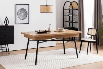 Makwana Utdragbart Rektangulärt Matbord 160 cm i Trä med Metallben - Natural - Möbler - Bord & matgrupper - Matbord & köksbord