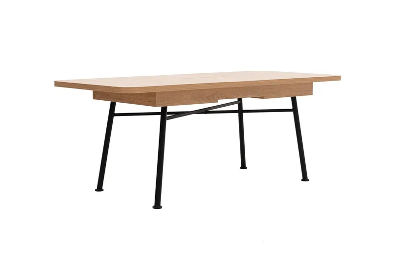 Makwana Utdragbart Rektangulärt Matbord 160 cm i Trä med Metallben - Natural - Möbler - Bord & matgrupper - Matbord & köksbord