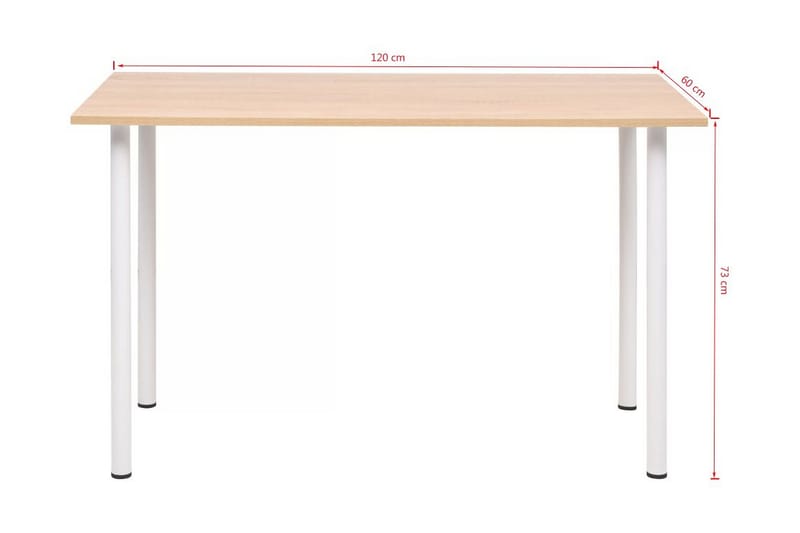 Matbord 120x60x73 cm ekfärg och vit - Vit - Matbord & köksbord