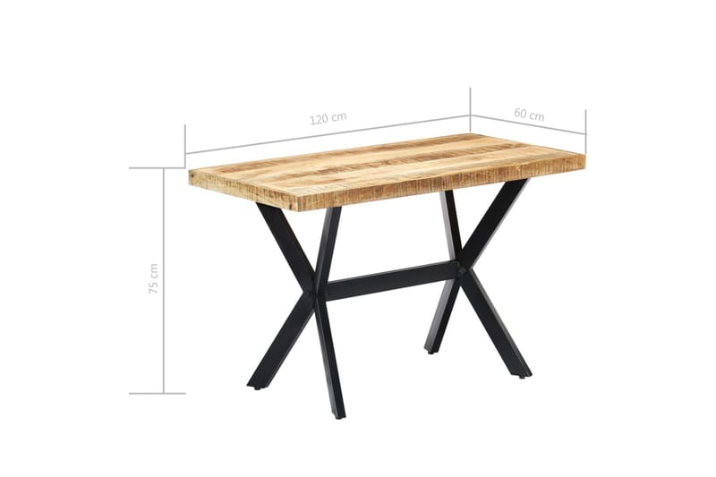 Matbord 120x60x75 cm massivt grovt mangoträ - Brun - Möbler - Bord & matgrupper - Matbord & köksbord