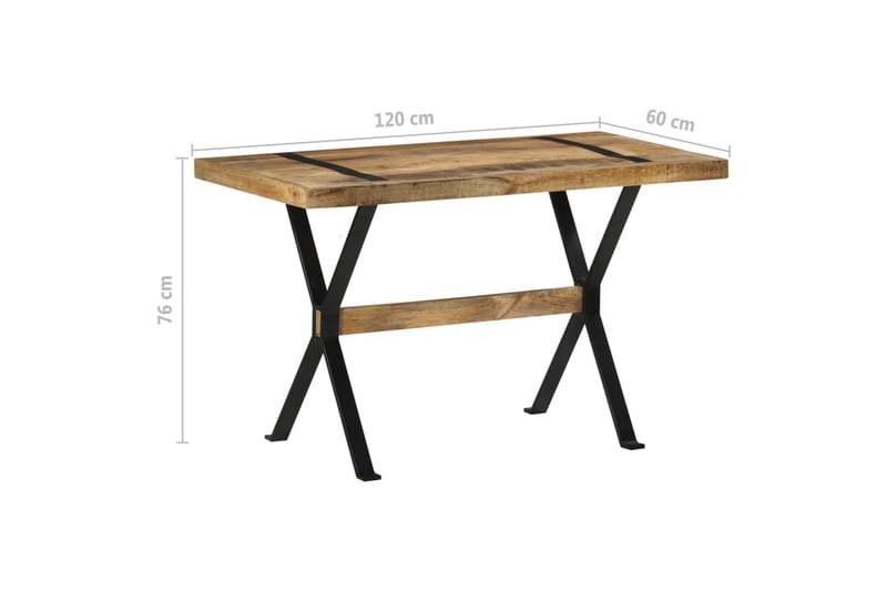 Matbord 120x60x76 cm grovt mangoträ - Brun - Möbler - Bord & matgrupper - Matbord & köksbord
