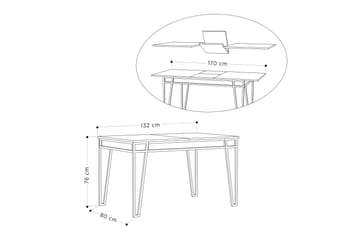 Matbord 132 cm - Antracit - Möbler - Bord & matgrupper - Matbord & köksbord