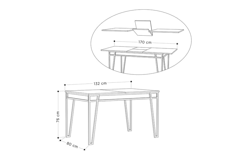 Matbord 132 cm - Vit - Matbord & köksbord