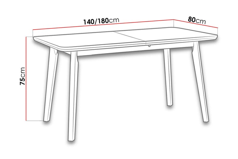 Matbord 140cm - Vit/Svart - Möbler - Bord & matgrupper - Matbord & köksbord