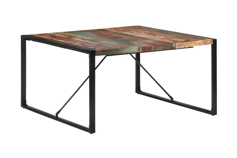Matbord 140x140x75 cm massivt återvunnet trä - Flerfärgad - Matbord & köksbord