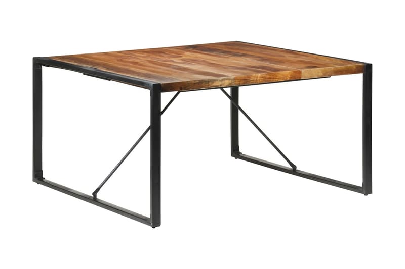 Matbord 140x140x75 cm massivt trä med sheshamfinish - Brun - Möbler - Bord & matgrupper - Matbord & köksbord