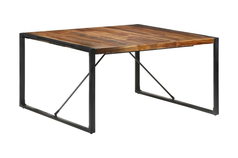 Matbord 140x140x75 cm massivt trä med sheshamfinish - Brun - Möbler - Bord & matgrupper - Matbord & köksbord