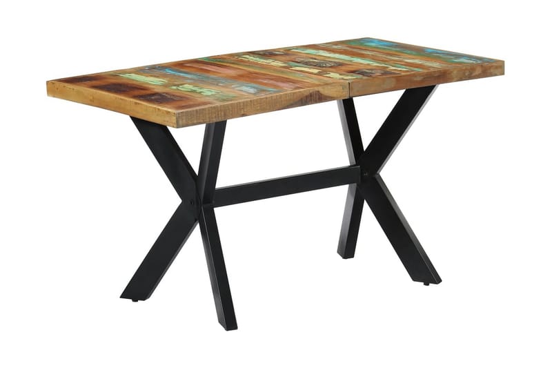 Matbord 140x70x75 cm massivt återvunnet trä - Flerfärgad - Möbler - Bord & matgrupper - Matbord & köksbord