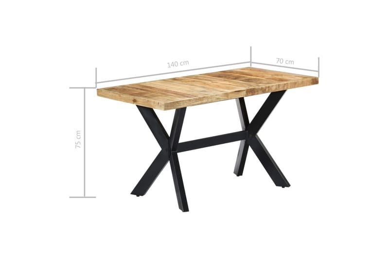 Matbord 140x70x75 cm massivt grovt mangoträ - Brun - Möbler - Bord & matgrupper - Matbord & köksbord