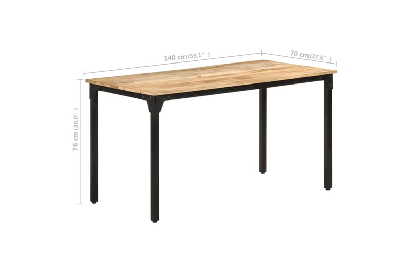 Matbord 140x70x76 cm grovt mangoträ - Brun - Möbler - Bord & matgrupper - Matbord & köksbord
