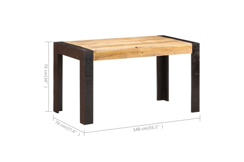 Matbord 140x70x76 cm massivt grovt mangoträ - Brun - Möbler - Bord & matgrupper - Matbord & köksbord