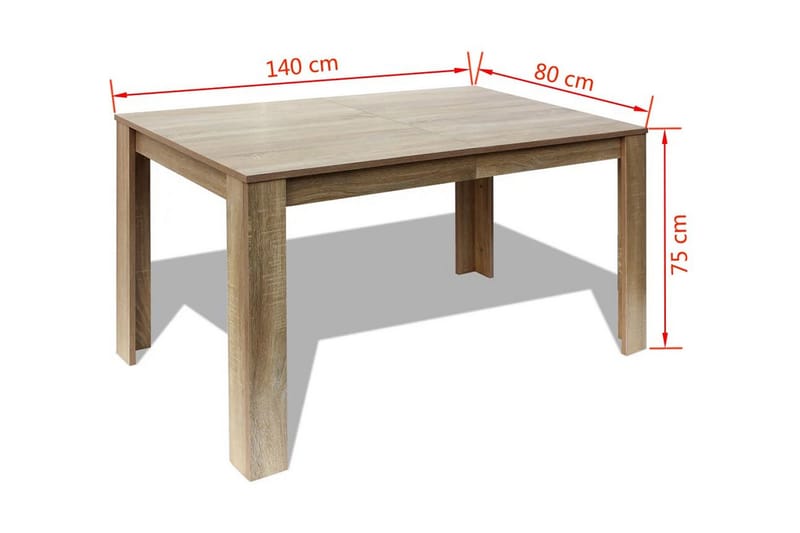 Matbord 140x80x75 cm ek - Brun - Möbler - Bord & matgrupper - Matbord & köksbord