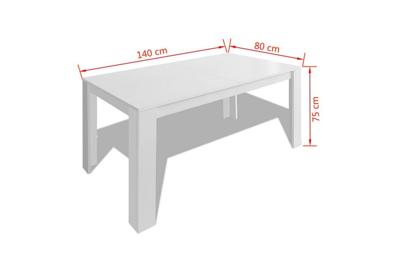 Matbord 140x80x75 cm vit - Vit - Möbler - Bord & matgrupper - Matbord & köksbord