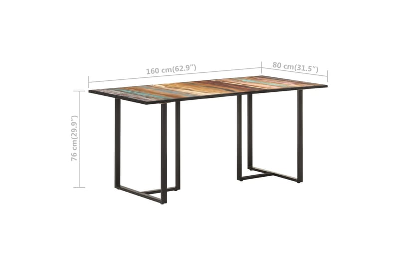 Matbord 160 cm massivt återvunnet trä - Brun - Möbler - Bord & matgrupper - Matbord & köksbord