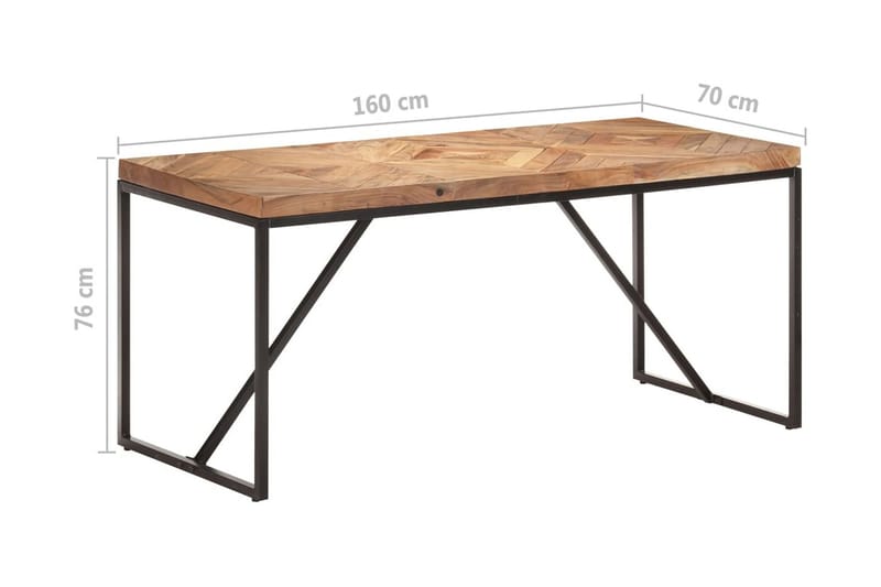 Matbord 160x70x76 cm massivt akaciaträ och mangoträ - Brun - Möbler - Bord & matgrupper - Matbord & köksbord