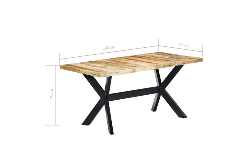 Matbord 160x80x75 cm massivt grovt mangoträ - Brun - Möbler - Bord & matgrupper - Matbord & köksbord