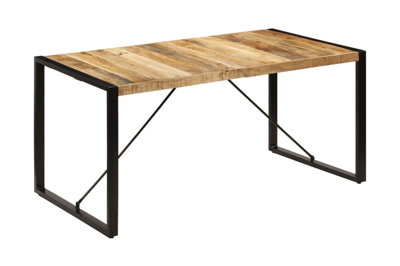 Matbord 160x80x75 cm massivt mangoträ - Brun - Matbord & köksbord