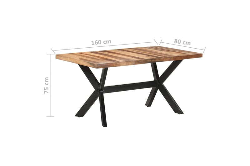 Matbord 160x80x75 cm massivt trä med sheshamfinish - Brun - Möbler - Bord & matgrupper - Matbord & köksbord