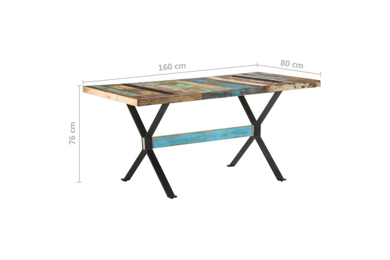 Matbord 160x80x76 cm massivt återvunnet trä - Flerfärgad - Möbler - Bord & matgrupper - Matbord & köksbord