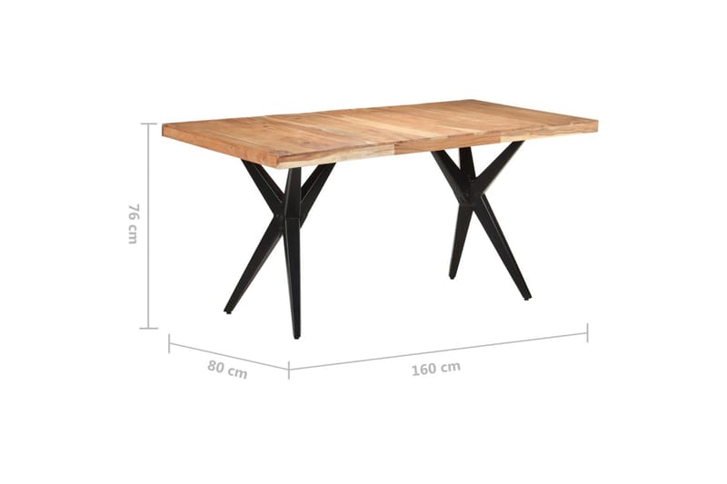 Matbord 160x80x76 cm massivt akaciaträ - Svart - Möbler - Bord & matgrupper - Matbord & köksbord