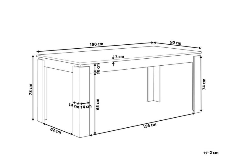 Matbord 180 x 90 cm mörkträ VITON - Grå - Matbord & köksbord